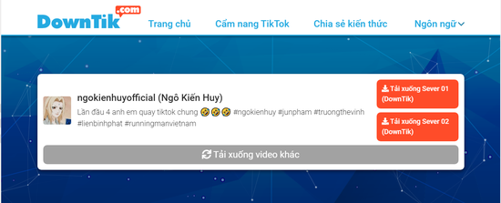 tải video TikTok hd